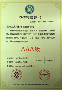 信用AAA證書